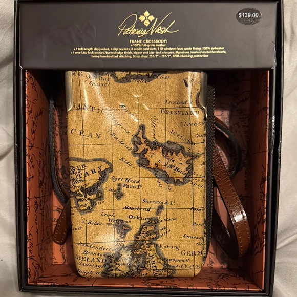 Patricia Nash Gold Map Print Frame/Phone Crossbody - Picture 7 of 7